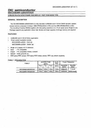 MSC23836B-XXBS20 Datasheet PDF Oki Electric Industry
