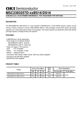 MSC2383257D-XXDS16 Datasheet PDF Oki Electric Industry