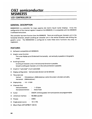 MSM6355 Datasheet PDF Oki Electric Industry