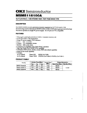 MSM5116100A-70JS Datasheet PDF Oki Electric Industry