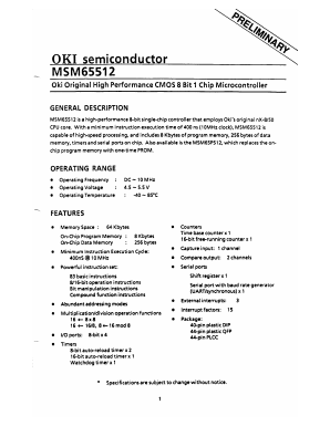 MSM65512 Datasheet PDF Oki Electric Industry