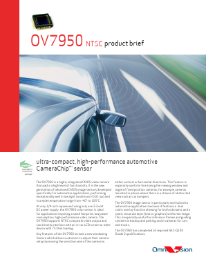 OV7950 Datasheet PDF OmniVision Technologies, Inc.