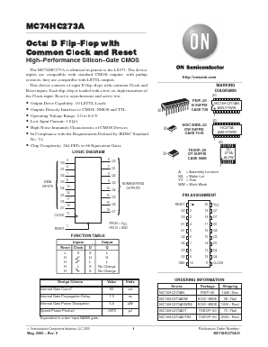 MC74HC273A_00 Datasheet PDF ON Semiconductor