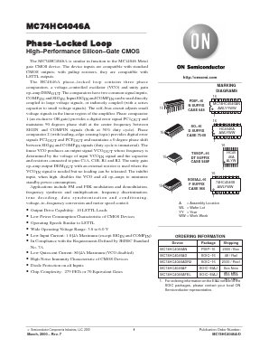MC74HC4046AFR1 Datasheet PDF ON Semiconductor