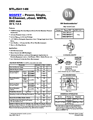 NTLJS4114N Datasheet PDF ON Semiconductor