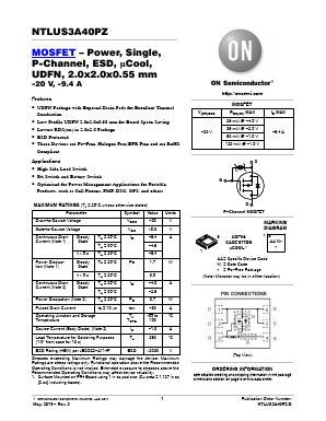 NTLUS3A40PZTBG Datasheet PDF ON Semiconductor