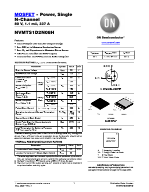 NVMTS1D2N08H Datasheet PDF ON Semiconductor