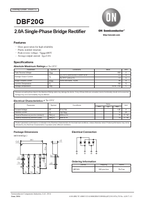 DBF20G Datasheet PDF ON Semiconductor