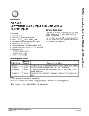 74LCX08SJ Datasheet PDF ON Semiconductor