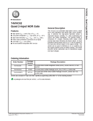 74VHC02MTCX Datasheet PDF ON Semiconductor