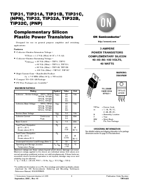 TIP31CG Datasheet PDF ON Semiconductor