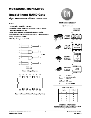MC74AC00MR1 Datasheet PDF ON Semiconductor