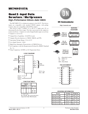 MC74HC157ADT Datasheet PDF ON Semiconductor