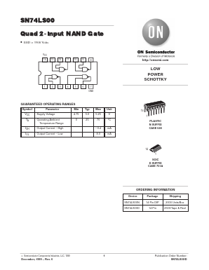 SN7400 Datasheet PDF ON Semiconductor