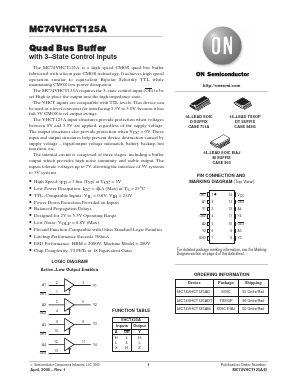 MC74VHCT125A Datasheet PDF ON Semiconductor