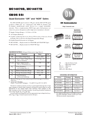 MC14070BF Datasheet PDF ON Semiconductor