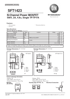 SFT1423 Datasheet PDF ON Semiconductor