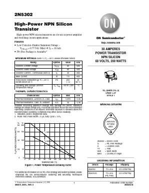 2N5302G Datasheet PDF ON Semiconductor