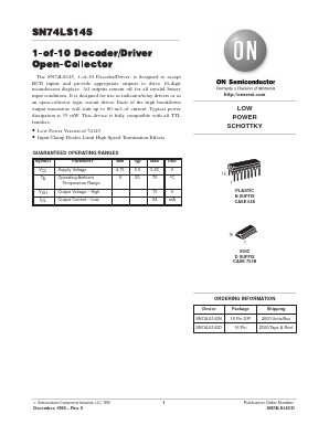 74LS145 Datasheet PDF ON Semiconductor