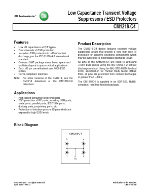 CM1218-C4 Datasheet PDF ON Semiconductor