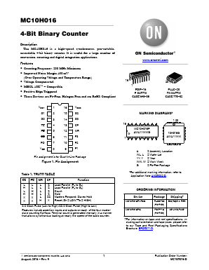 MC10H016PG Datasheet PDF ON Semiconductor