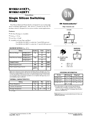 M1MA141KT1G Datasheet PDF ON Semiconductor