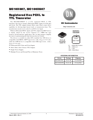 MC100H607 Datasheet PDF ON Semiconductor