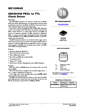 MC10H640FNG Datasheet PDF ON Semiconductor