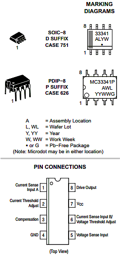 MC33341PG Datasheet PDF ON Semiconductor