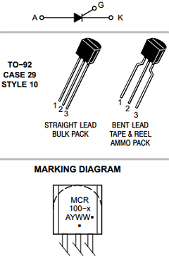 MCR100-3 Datasheet PDF ON Semiconductor