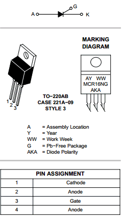 MCR16 Datasheet PDF ON Semiconductor