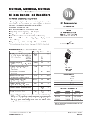MCR25N Datasheet PDF ON Semiconductor