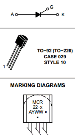 MCR22-8G Datasheet PDF ON Semiconductor