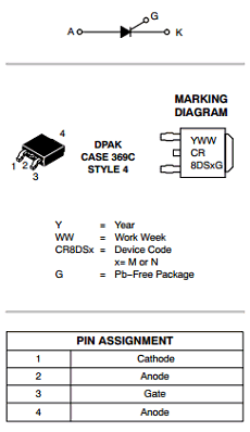 MCR8DSN Datasheet PDF ON Semiconductor