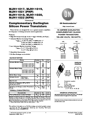 MJH11017G Datasheet PDF ON Semiconductor