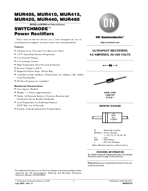 MUR420G Datasheet PDF ON Semiconductor