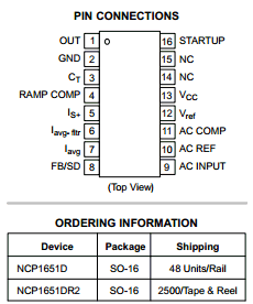 NCP1651DR2 Datasheet PDF ON Semiconductor