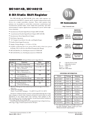 MC14021BFR1 Datasheet PDF ON Semiconductor
