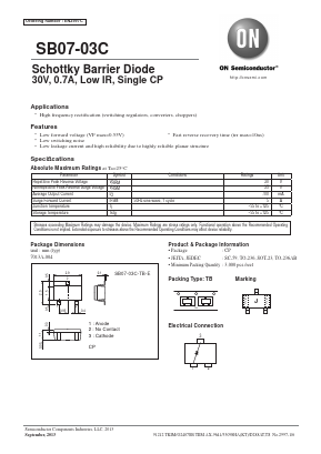 SB07-03C Datasheet PDF ON Semiconductor