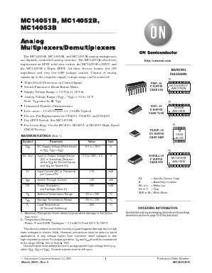 MC14052BDT Datasheet PDF ON Semiconductor