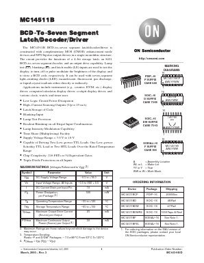 MC14511BFR1 Datasheet PDF ON Semiconductor