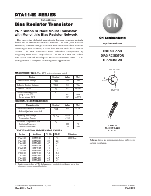 DTC114ERLRP Datasheet PDF ON Semiconductor
