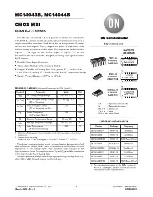 MC14043BFEL Datasheet PDF ON Semiconductor