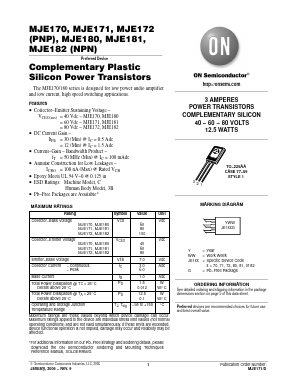 MJE172G Datasheet PDF ON Semiconductor