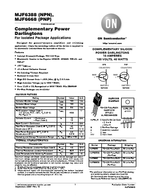 MJF6388G Datasheet PDF ON Semiconductor