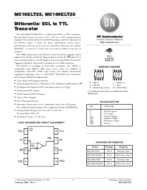 MC100ELT25DR2 Datasheet PDF ON Semiconductor
