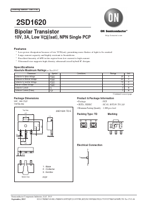 2SD1620 Datasheet PDF ON Semiconductor