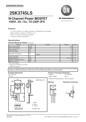 2SK3745LS-1EX Datasheet PDF ON Semiconductor