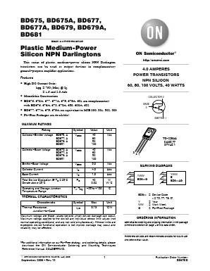 BD675 Datasheet PDF ON Semiconductor