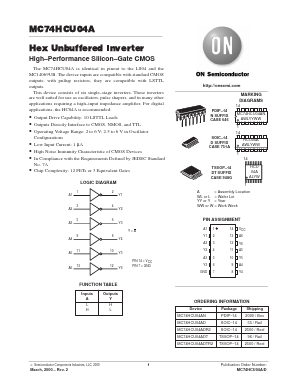 MC74HCU04A Datasheet PDF ON Semiconductor